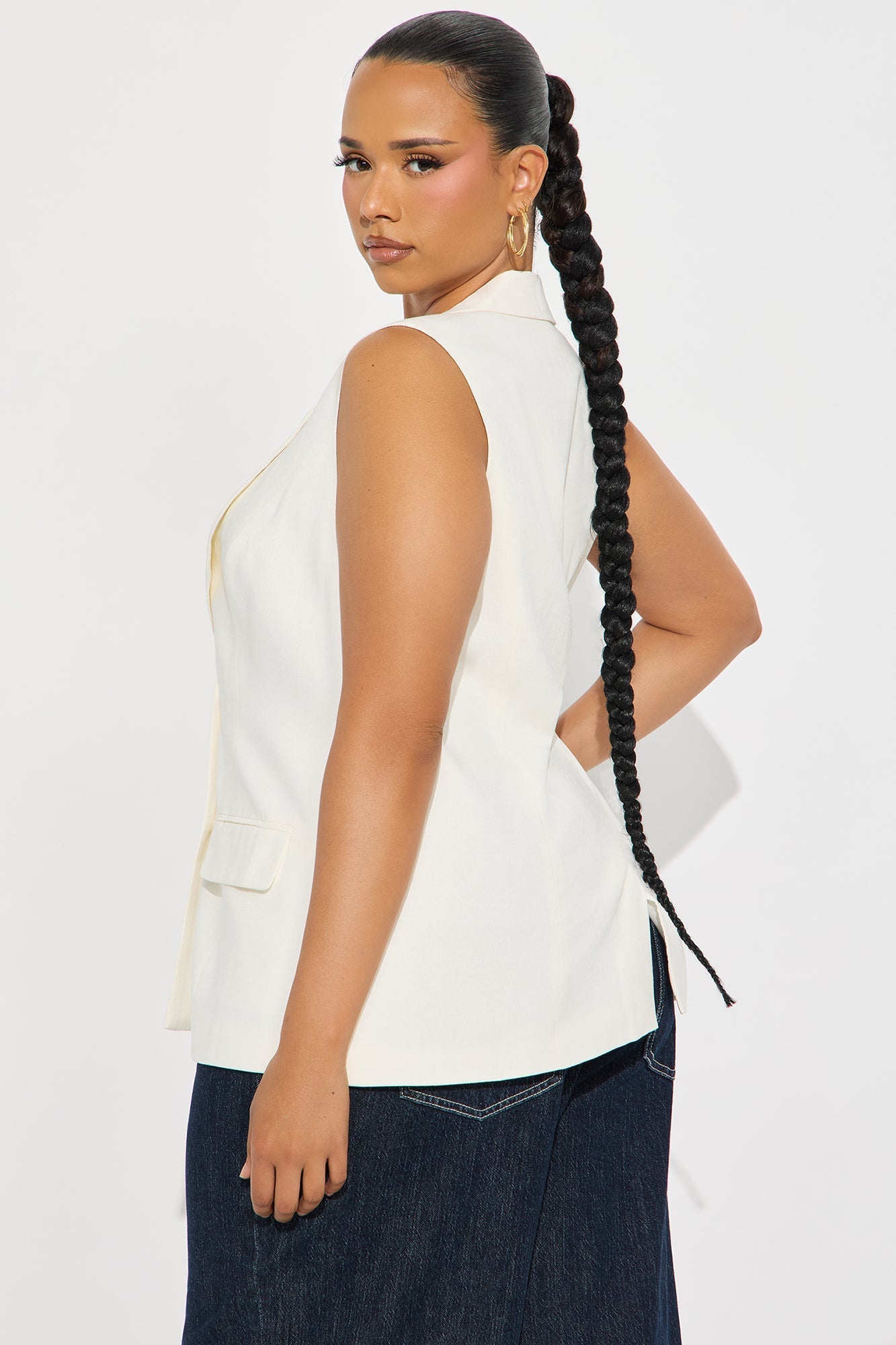 Manhattan Club Linen Vest - White