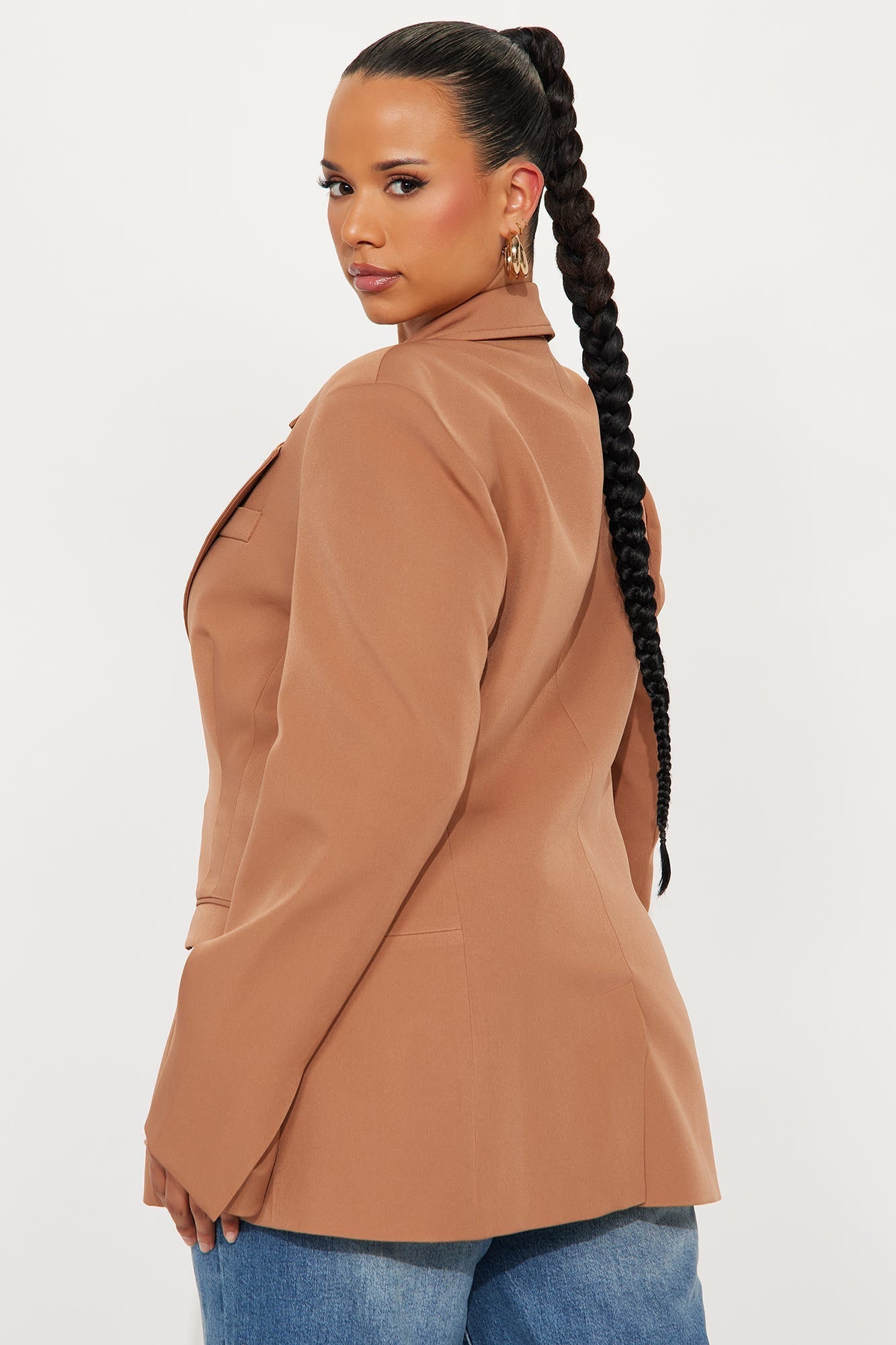 Kendall Hourglass Fitted Blazer - Mocha