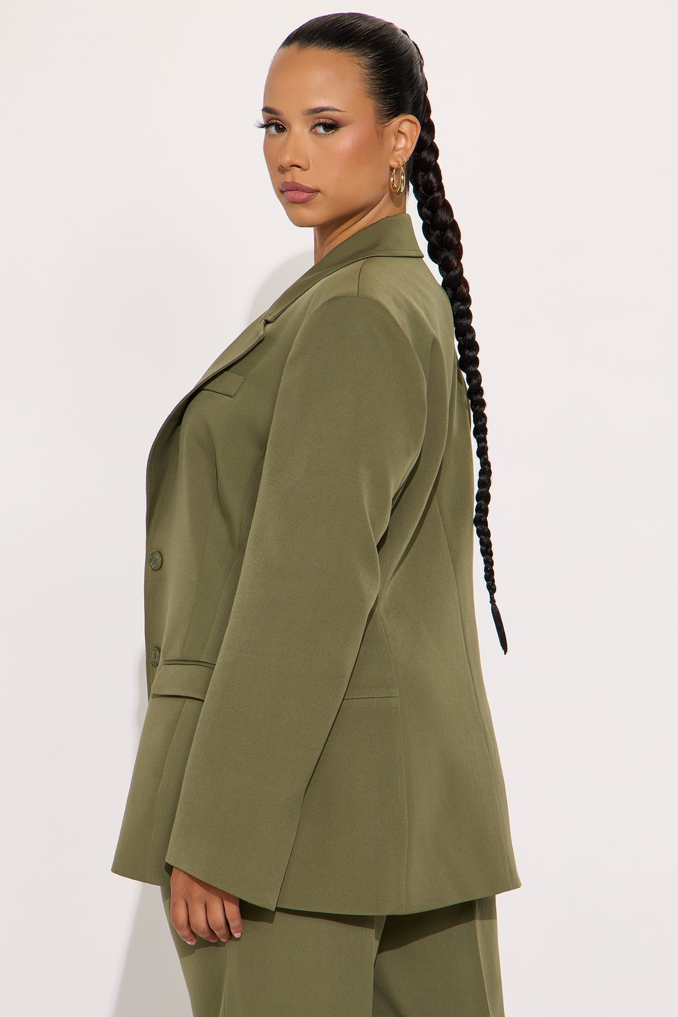 Kendall Hourglass Fitted Blazer - Olive