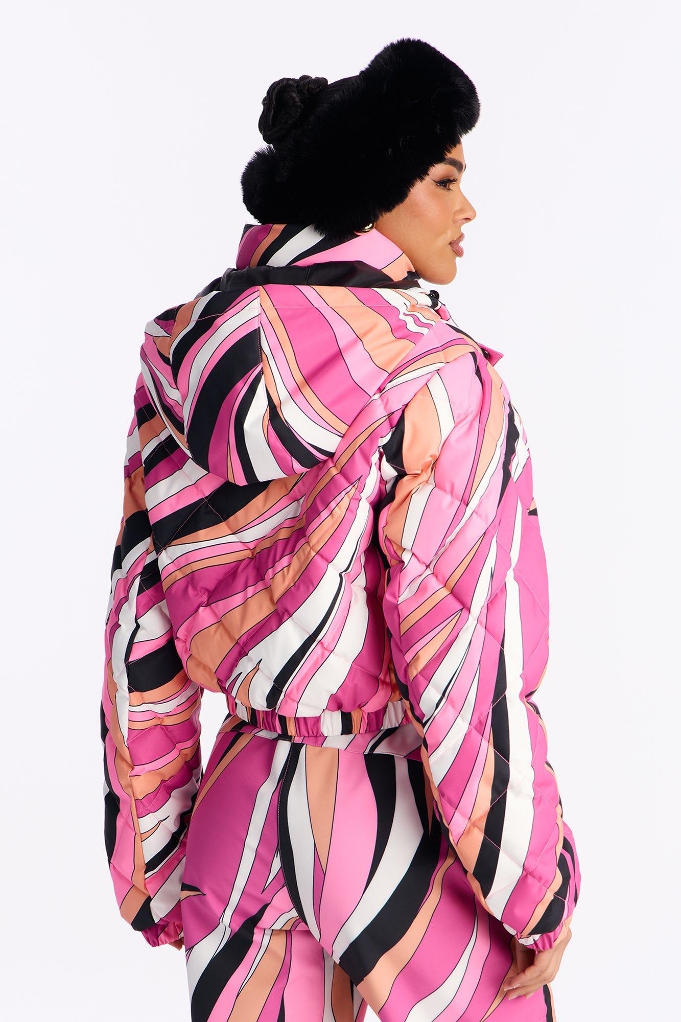 Snow Days Quilted Puffer Jacket - Pink/combo
