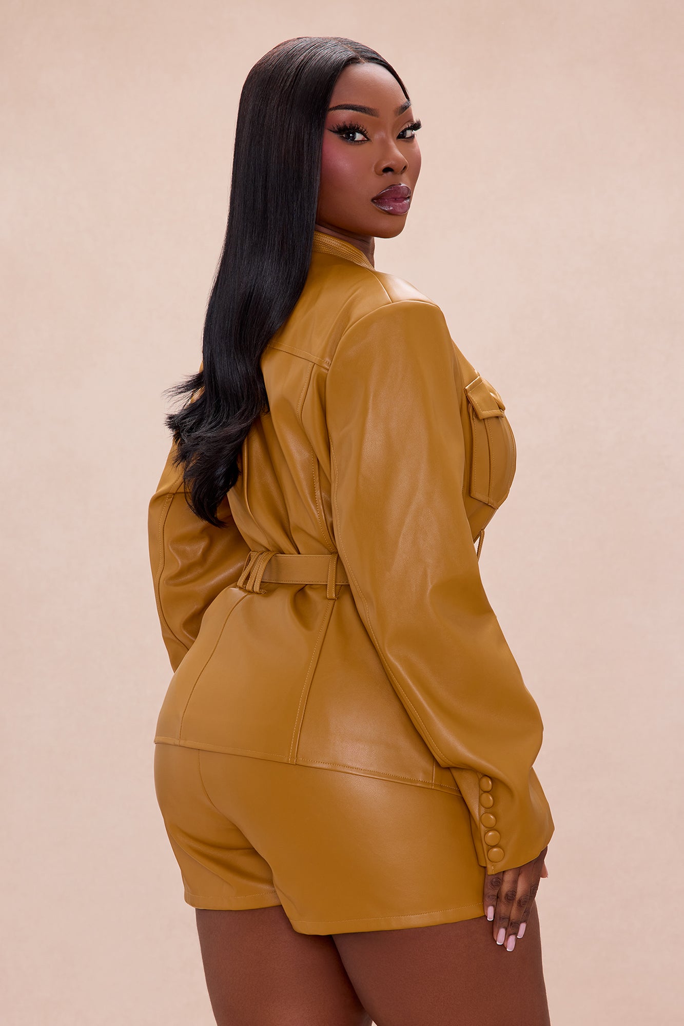 Up To No Good Faux Leather Jacket - Camel