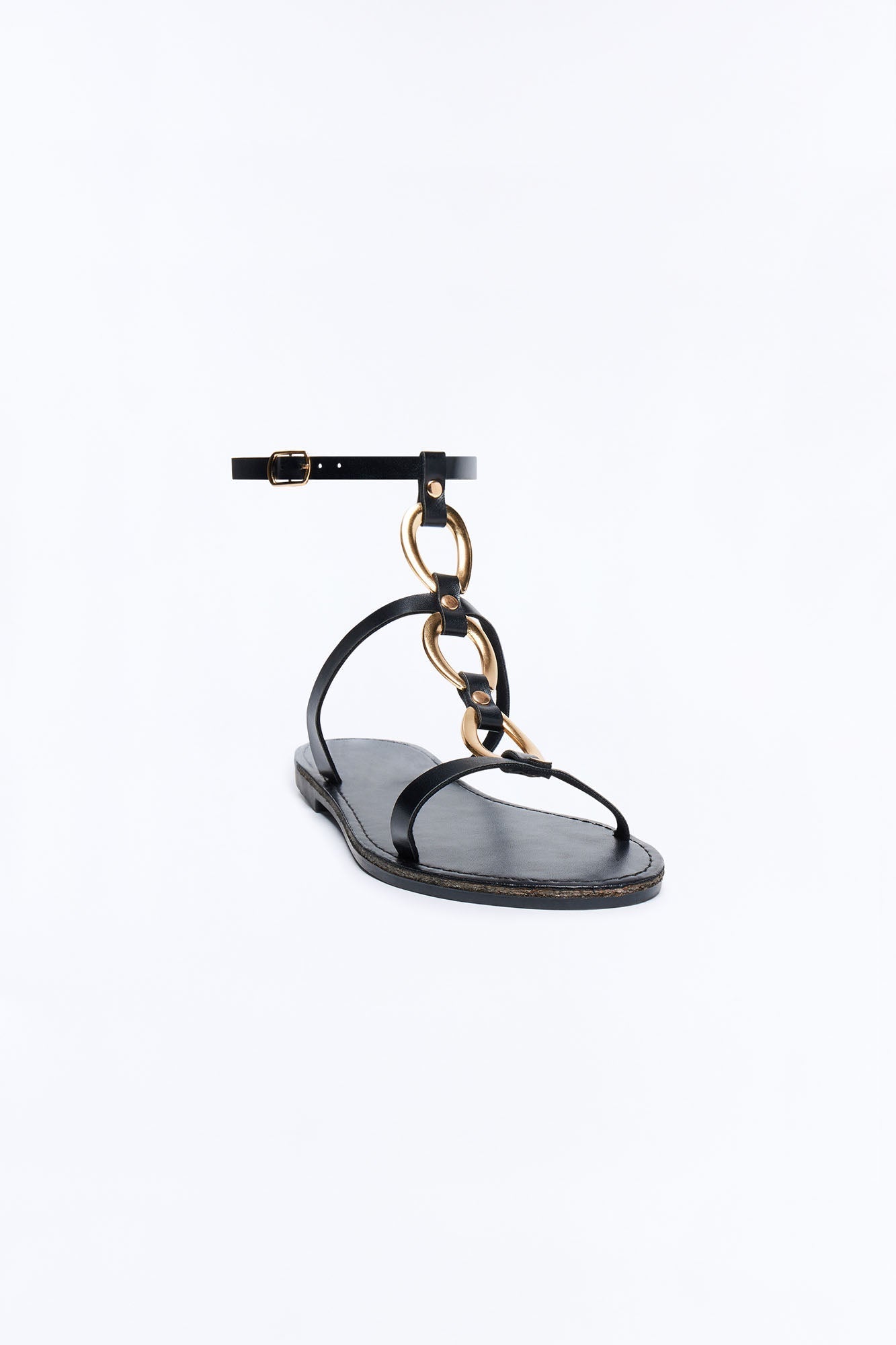 AJ Hardware Ankle Strap Sandals - Black