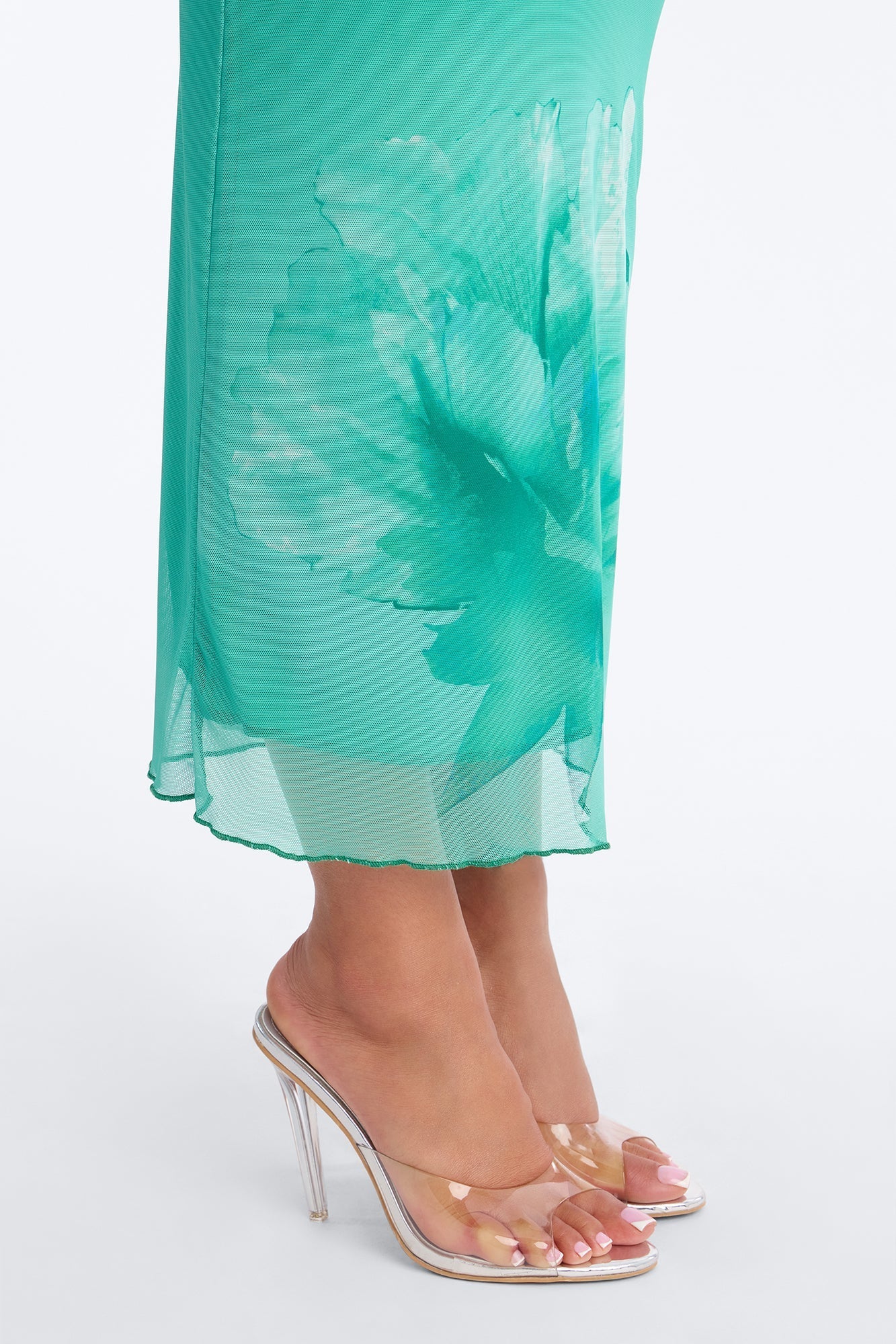 Betsy Floral Mesh Maxi Dress - Green/combo