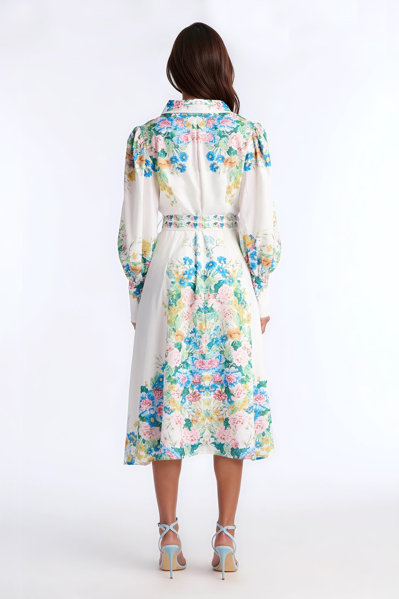 Izzy Floral Midi Dress - White/combo