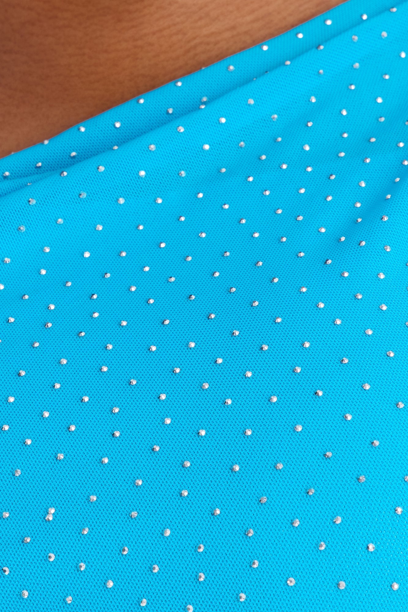 Kinley Embellished Mesh Mini Dress - Aqua