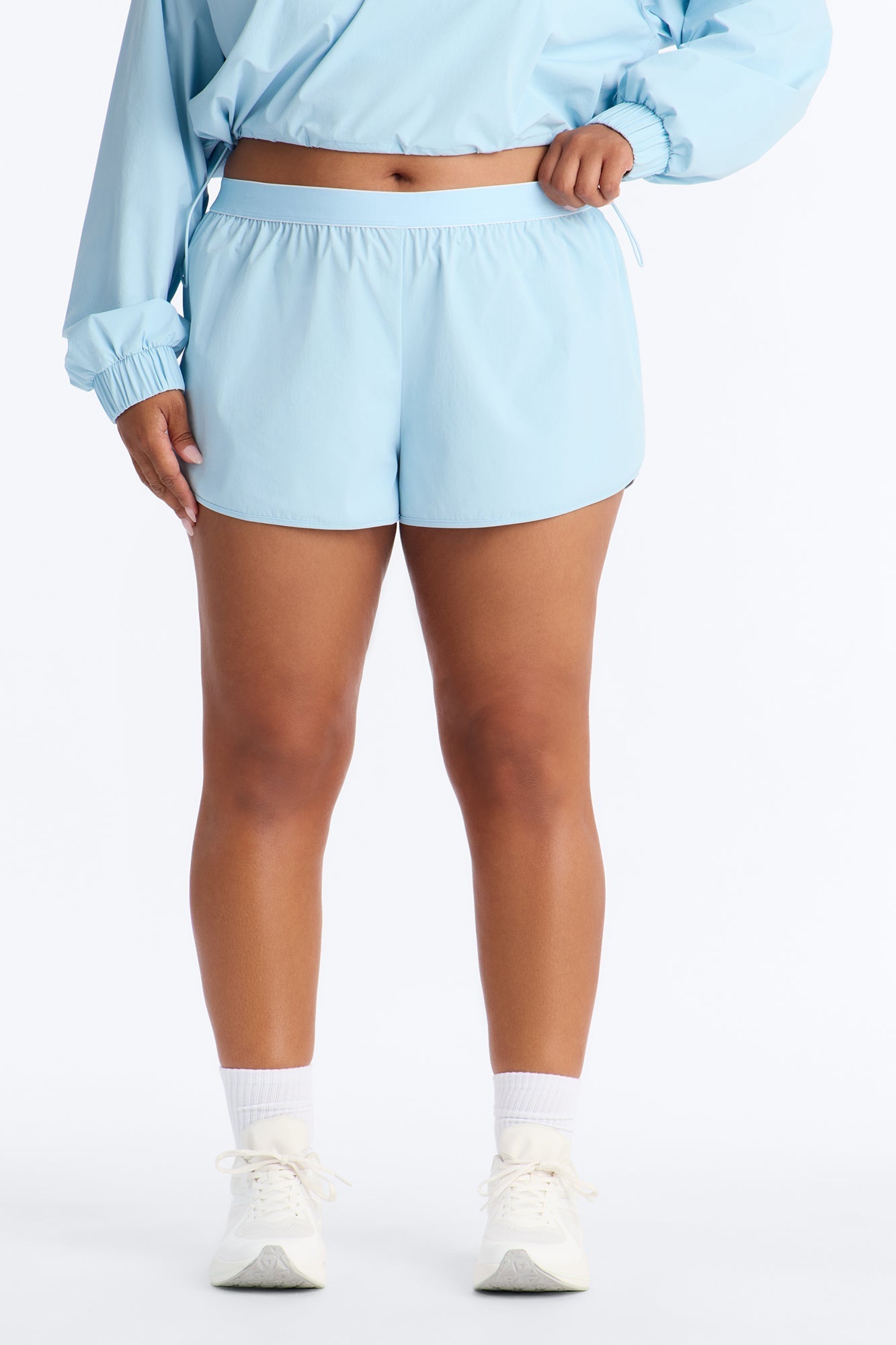 Alora Windbreaker Lounge Short - Light Blue
