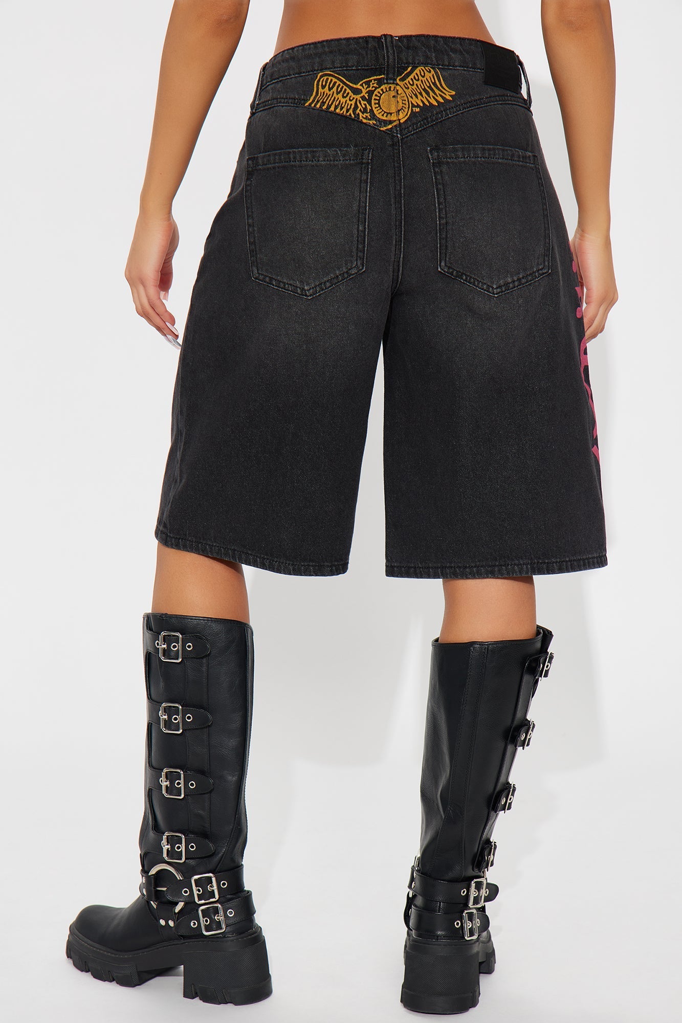 Von Dutch Eyeball Denim Jorts - Black Wash