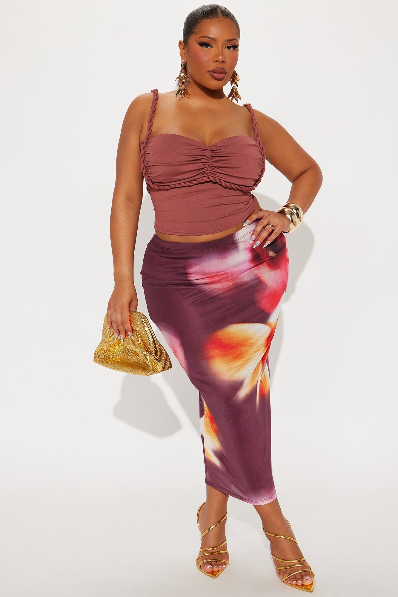 Mazie Cami Twist Top - Terracotta