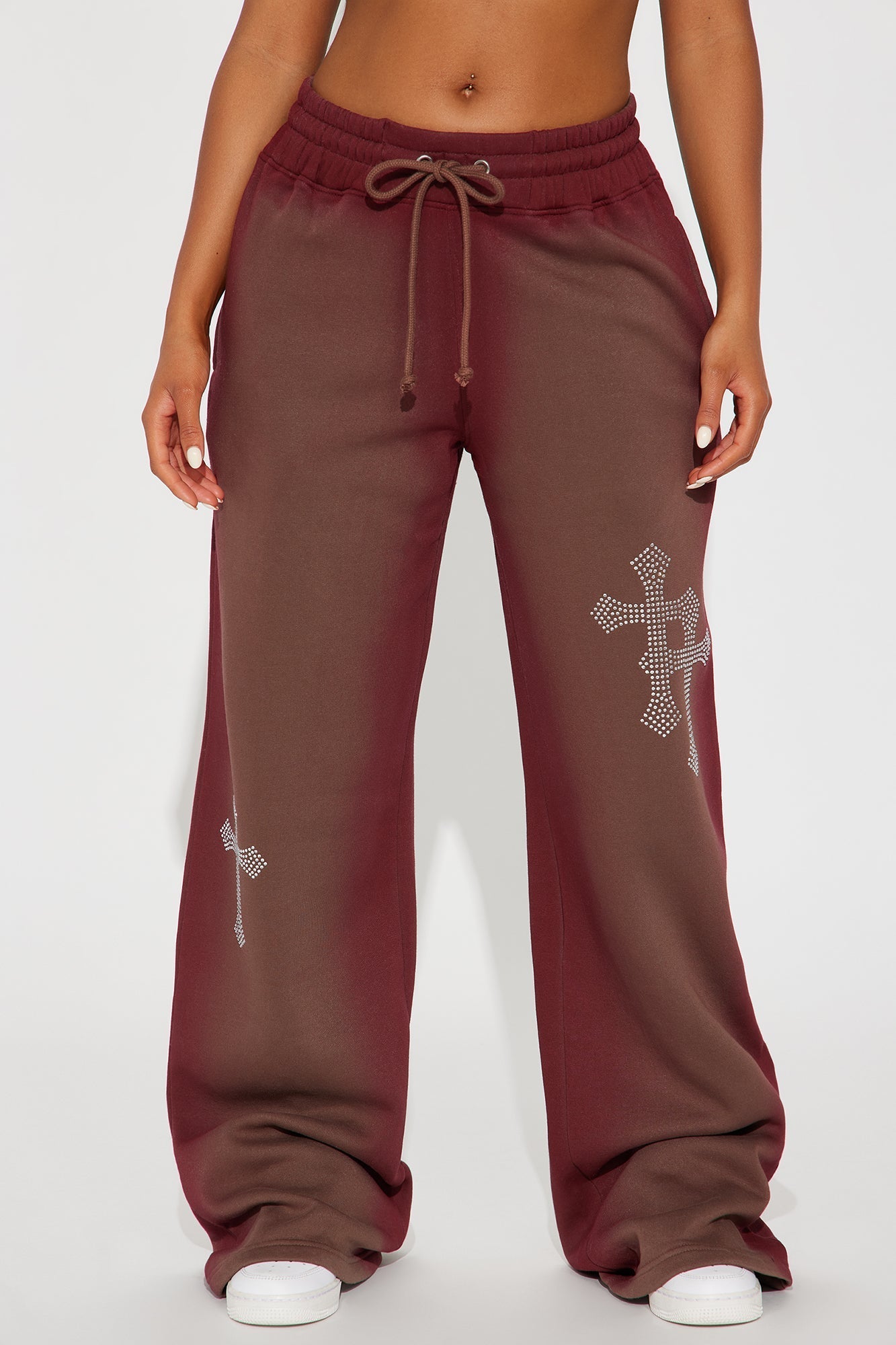 Every Day's A Good Day Washed Wide Leg Pant - Brown/combo