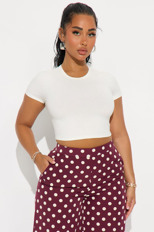 Lizzie Crew Neck Baby Tee - White