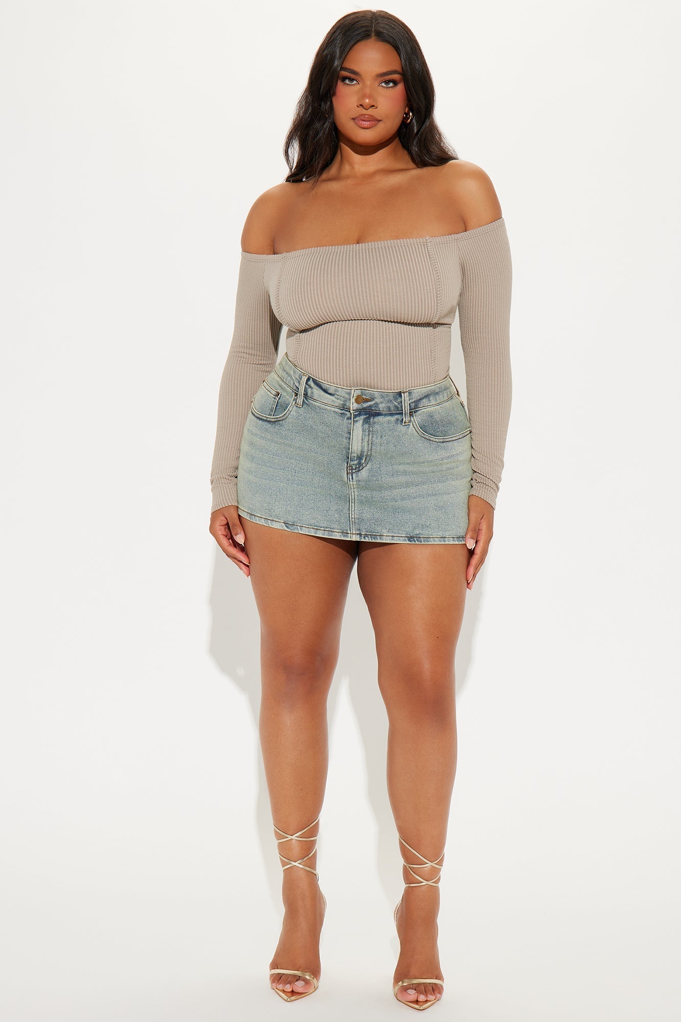 Monnet Ribbed Bodysuit - Mocha
