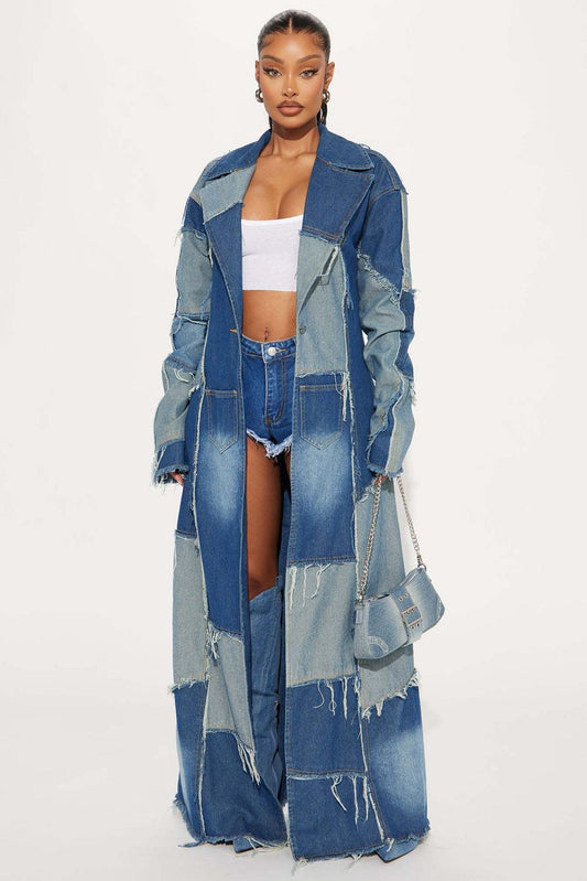 Don't Talk Loud Denim Coat - Vintage Wash