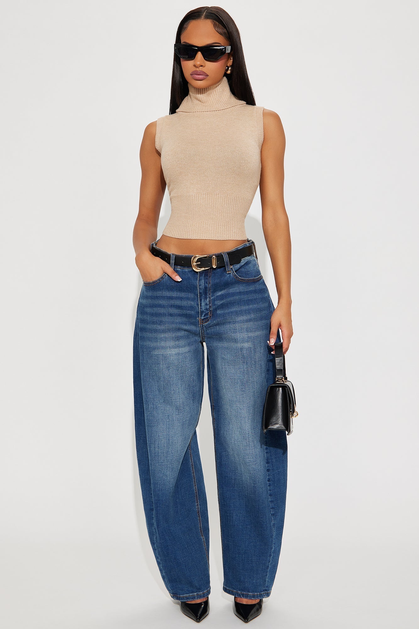 She's Heartless Turtle Neck Sweater - Beige