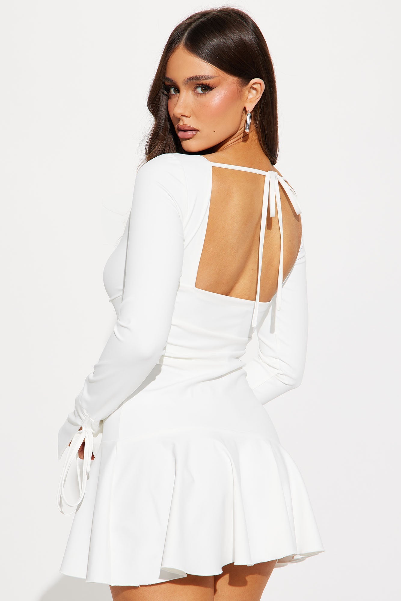 So Perfect Sculpt Ruffle Mini Dress - White