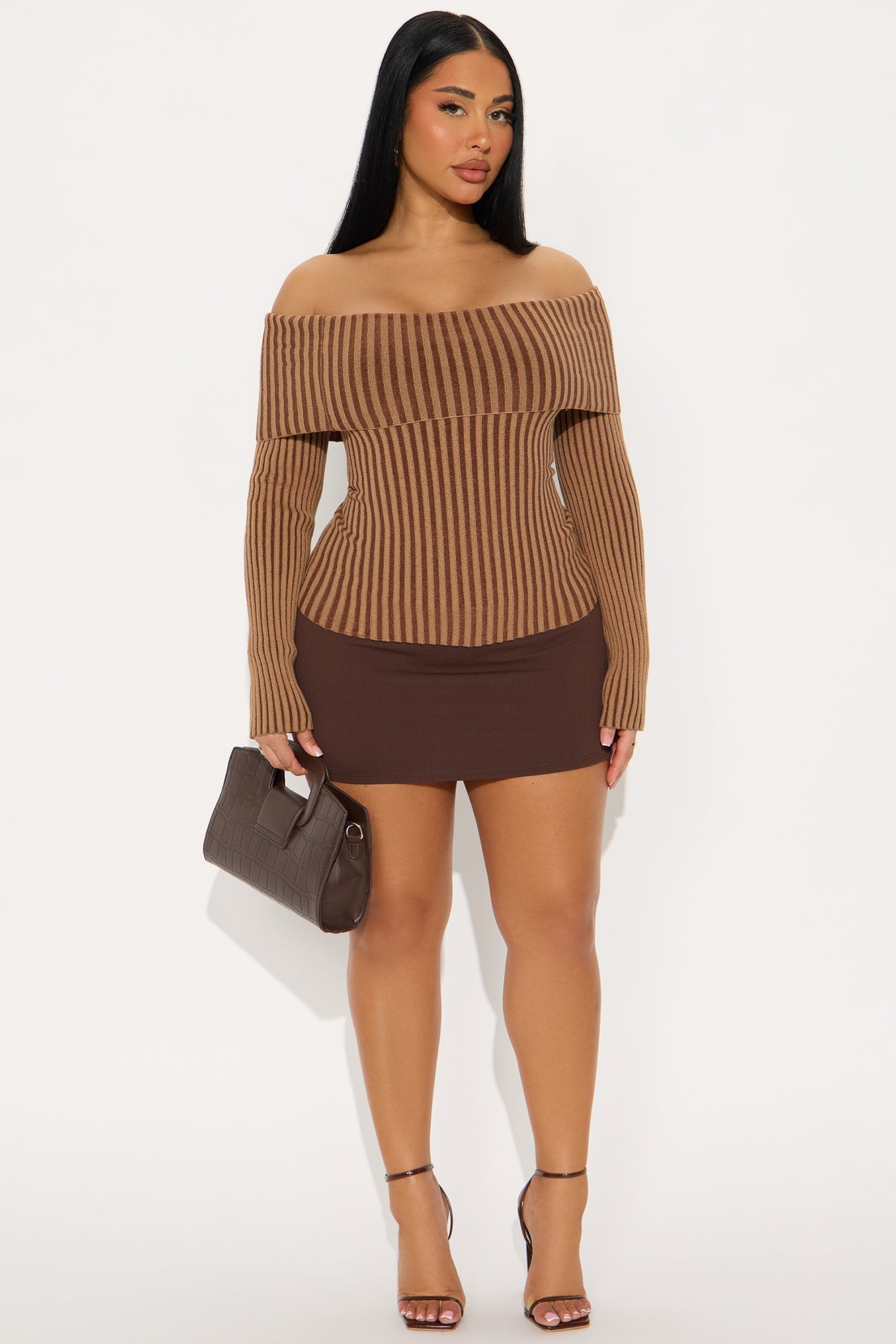 All Yours Washed Sweater Top - Brown
