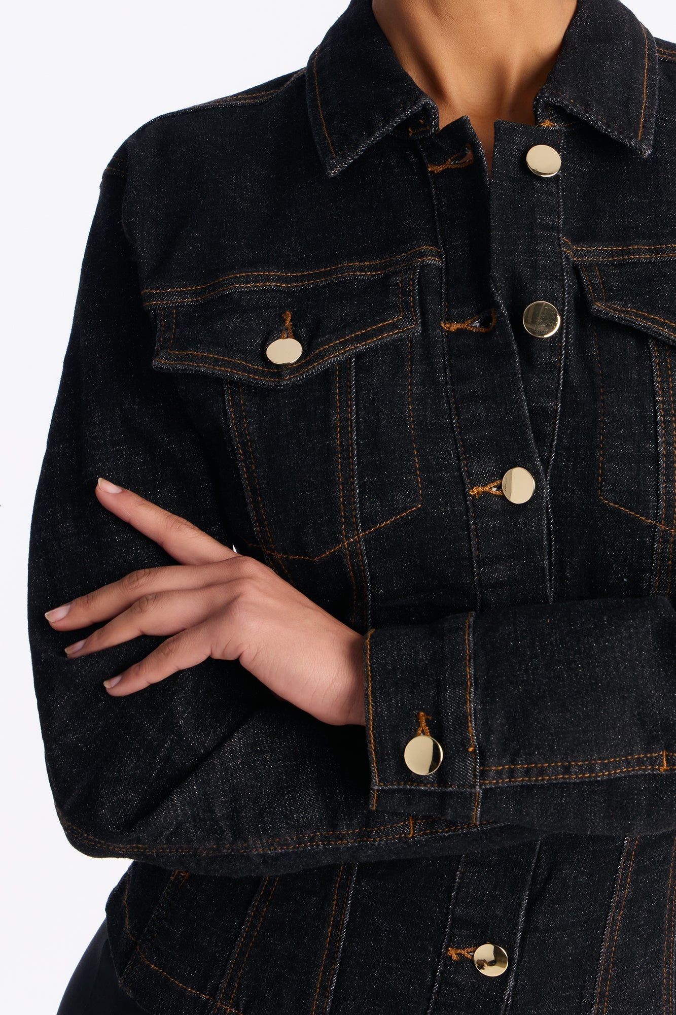 Dearest Darling Shaped Denim Jacket - Black Wash