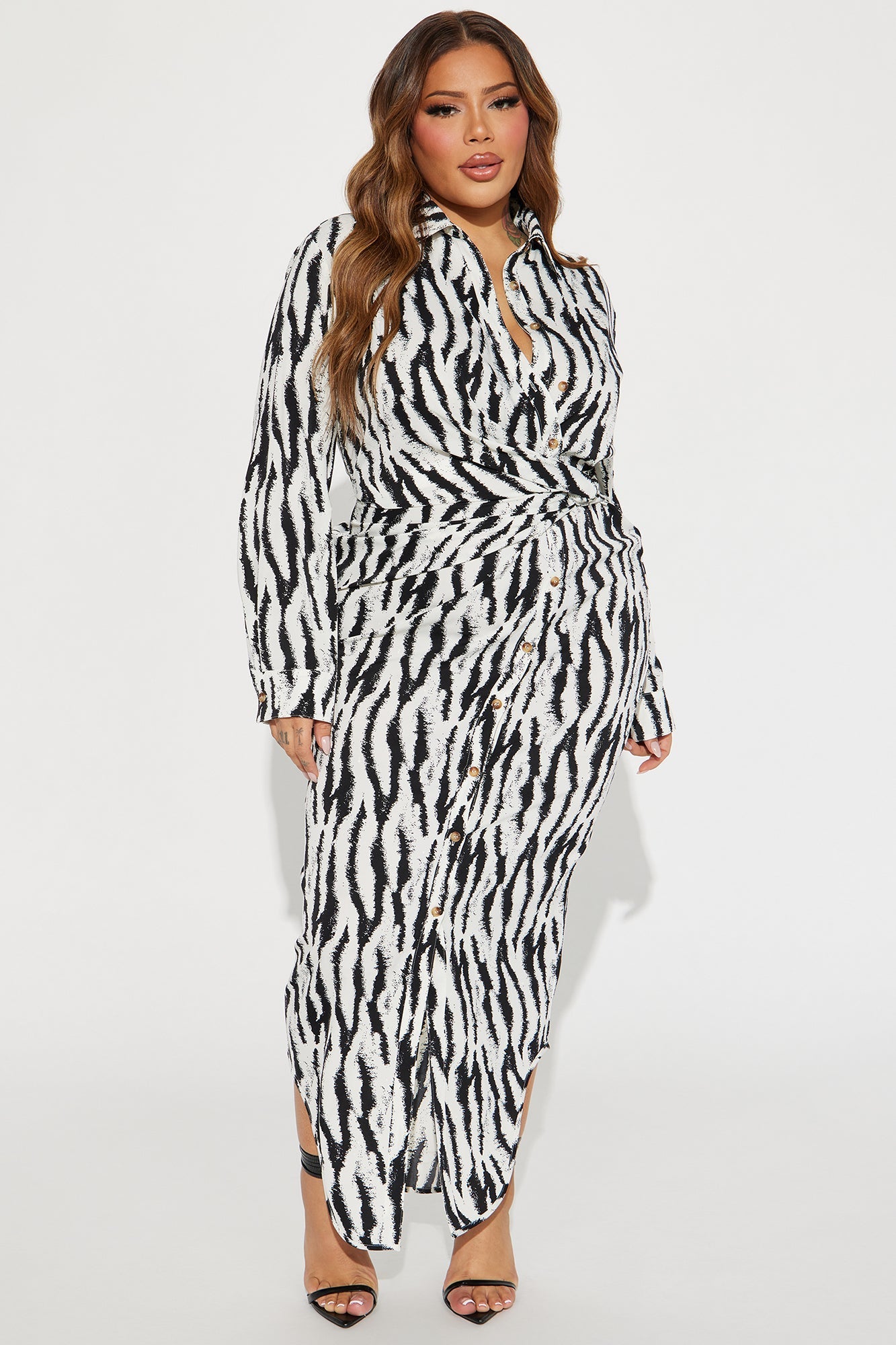 Silva Crepe Maxi Dress - Black/White