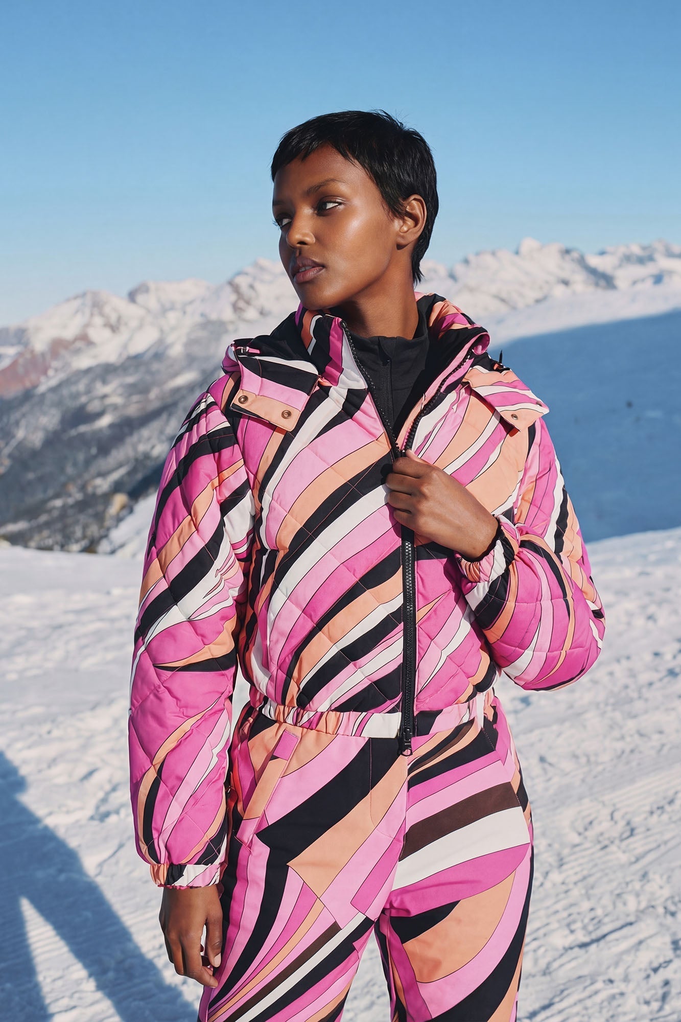 Snow Days Quilted Puffer Jacket - Pink/combo