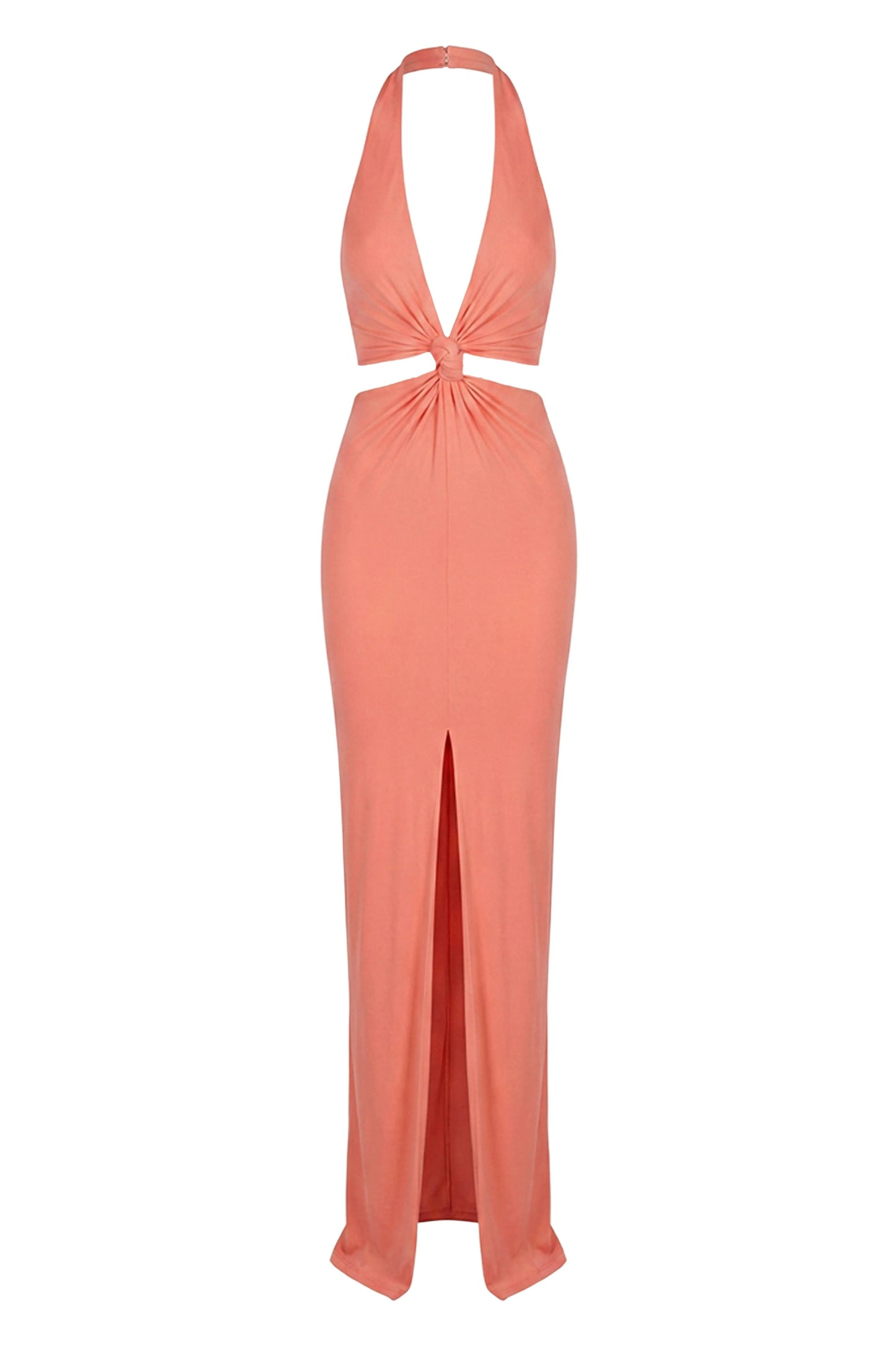Coral Grand Evening Maxi Dress