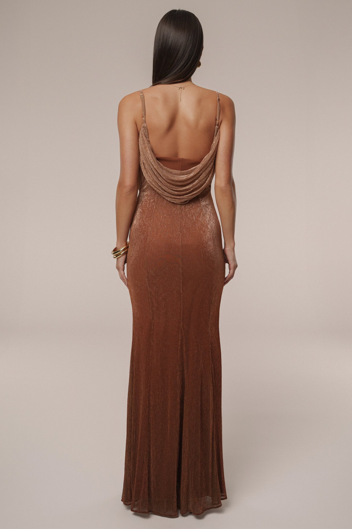 Gold Shimmery Nights Maxi Dress